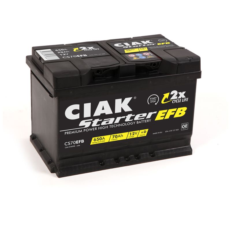 Akumulator CIAK Starter EFB 12 V 70 Ah +D