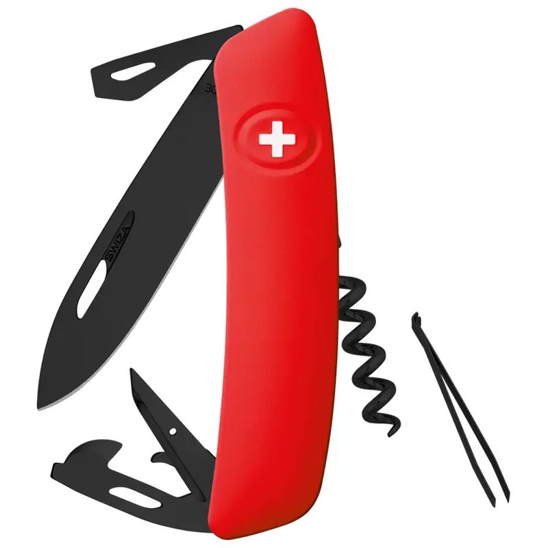 SWIZA džepni nož 95mm - crvena/crna