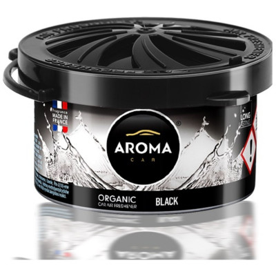 Miris za auto limenka Aroma Organic 40g - Black