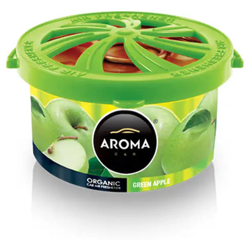 Miris za auto limenka AROMA Organic 40g - GreenApple