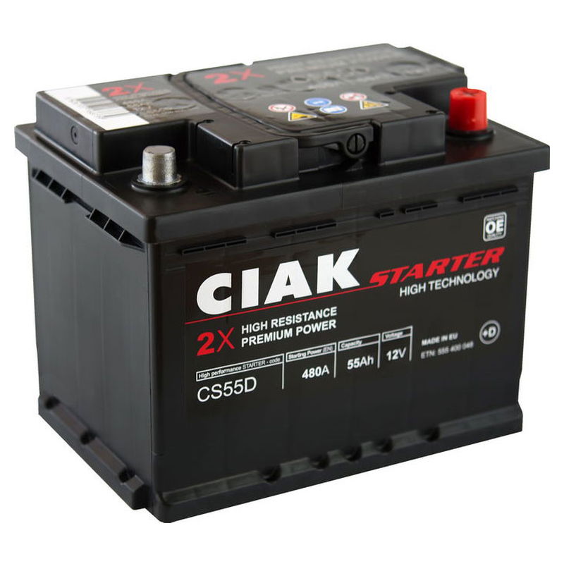 Akumulator CIAK Starter 12 V 55 Ah +D