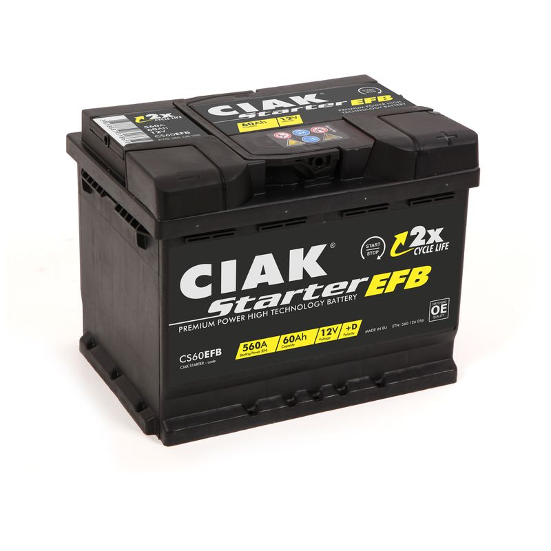 Akumulator CIAK Starter EFB 12 V 60 Ah +D