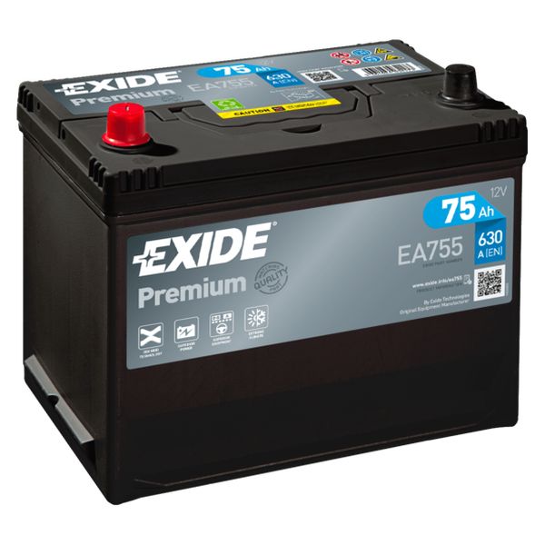 Akumulator EXIDE Premium Carbon Asia 12 V 75Ah +L