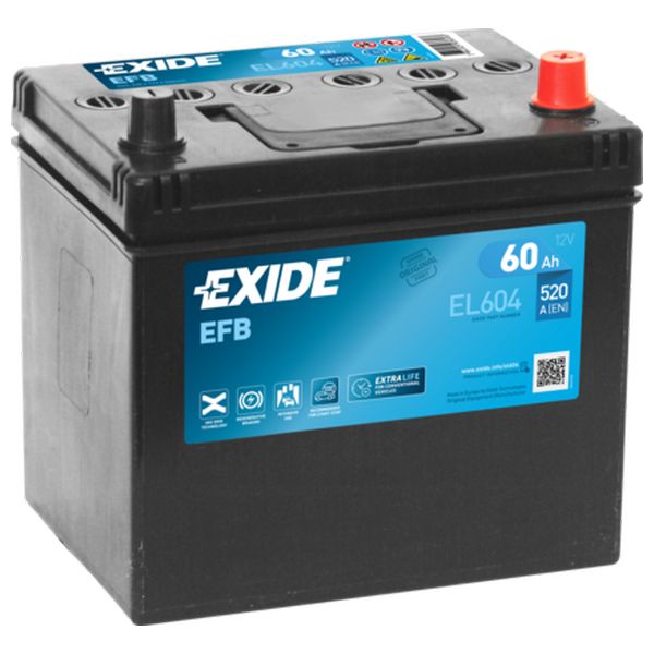 Akumulator EXIDE EFB Asia 12 V 60 Ah +D