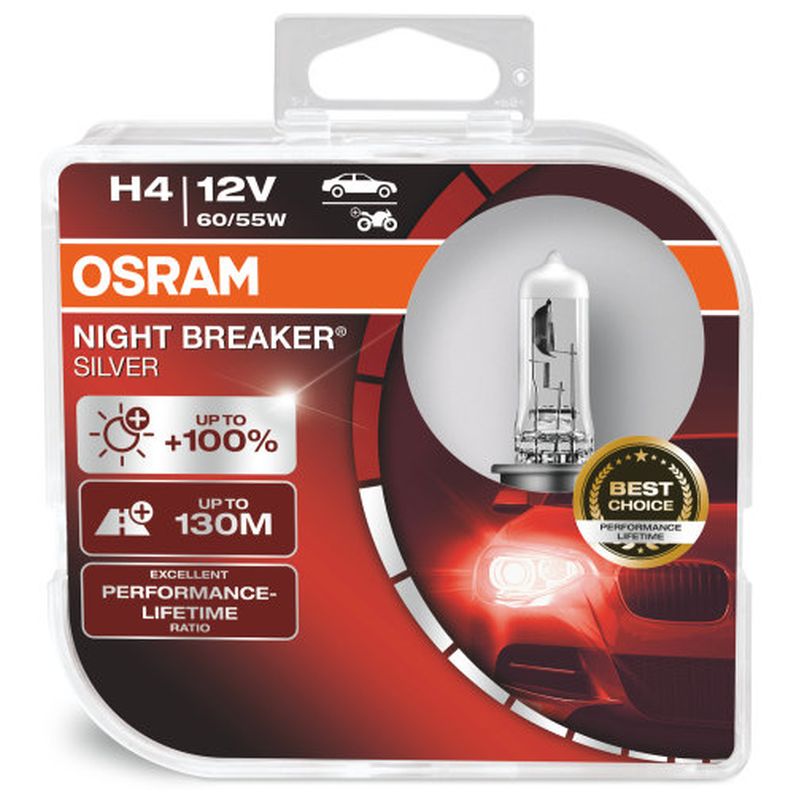 Sijalica H4 +100% OSRAM Night Breaker Silver - 2 kom.